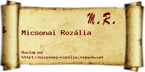 Micsonai Rozália névjegykártya